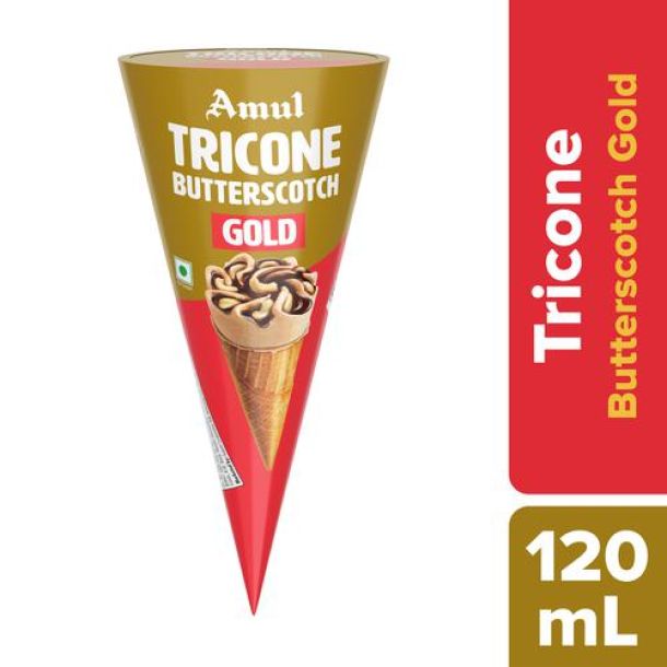 Amul Gold Tricone Butterscotch Ice Cream, 120 ml