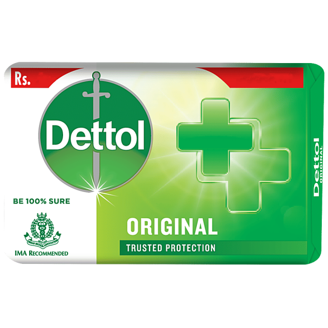 Dettol Bathing Soap Bar - Original, 99.99% Germ Protection, Dermatologically Tested, 45 g