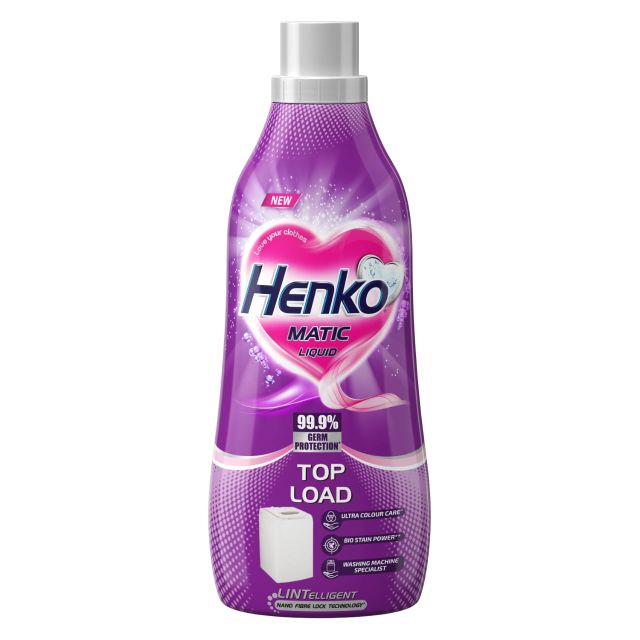 Henko Matic Top Load Liquid Detergent - 500ML with Nano Fiber Lock Technology, 99.9% Germ Protection