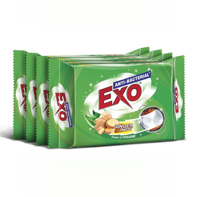 Exo Anti-Bacterial Dishwash Bar - Ginger Twist, 440 g (4 pcs)