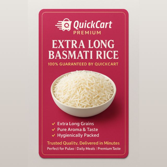 QuickCart Premium – Extra Long Basmati Rice 1Kg
