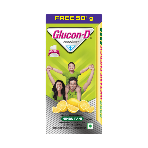 Glucon-D Instant Energy Glucose Powder - Nimbu Pani, 75 g (Get 50 g Free)