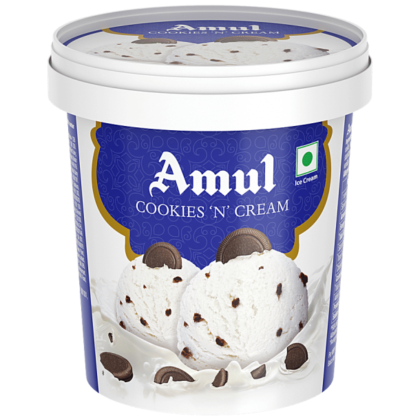 Amul Cookie N Cream Ice Cream, 125 ml