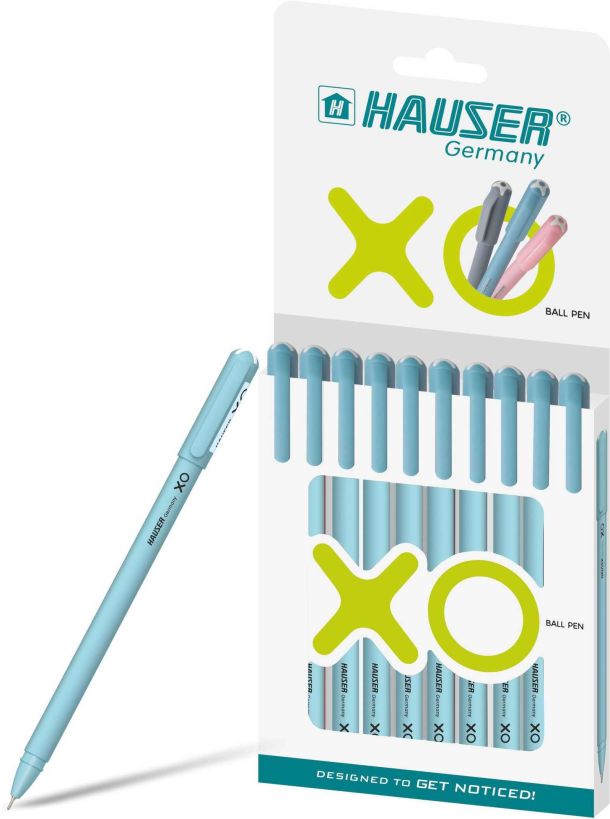 HAUSER XO Blue Ball Pen (Pack of 10, Ink Color - Blue)
