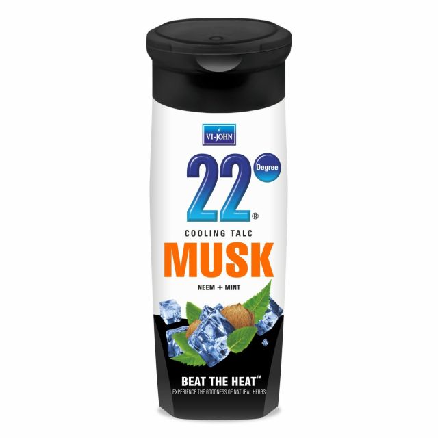 VI-JOHN 22 Degree Cooling Talc Beat the Heat Musk, Neem and Mint - 100 gm
