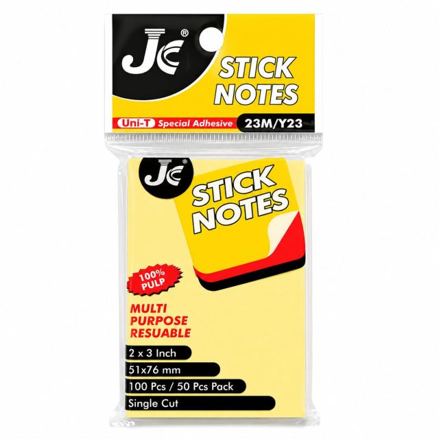JC Sticky Note 2 x 3 (Yellow) 100 Sheets