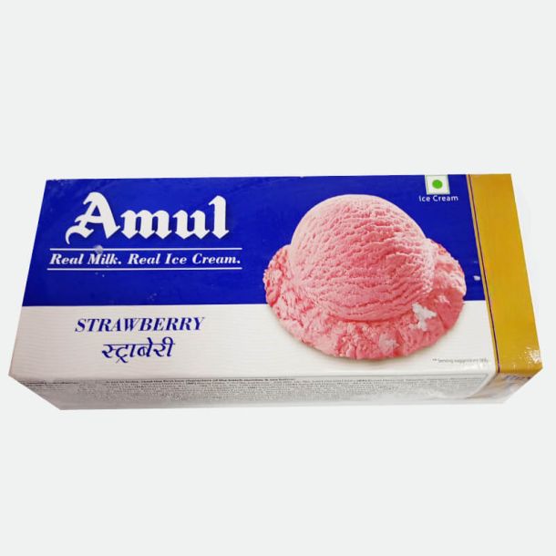 Amul Strawberry Family Pack Ice Cream, 750ml Pack 1