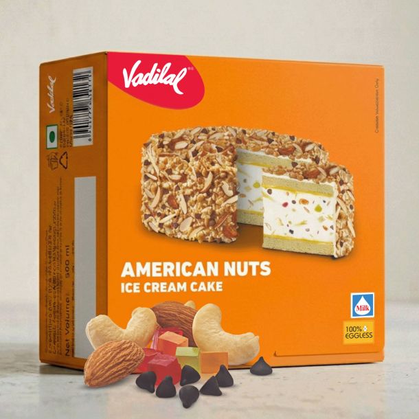 Vadilal American Nuts Ice Cream Cake 500ml