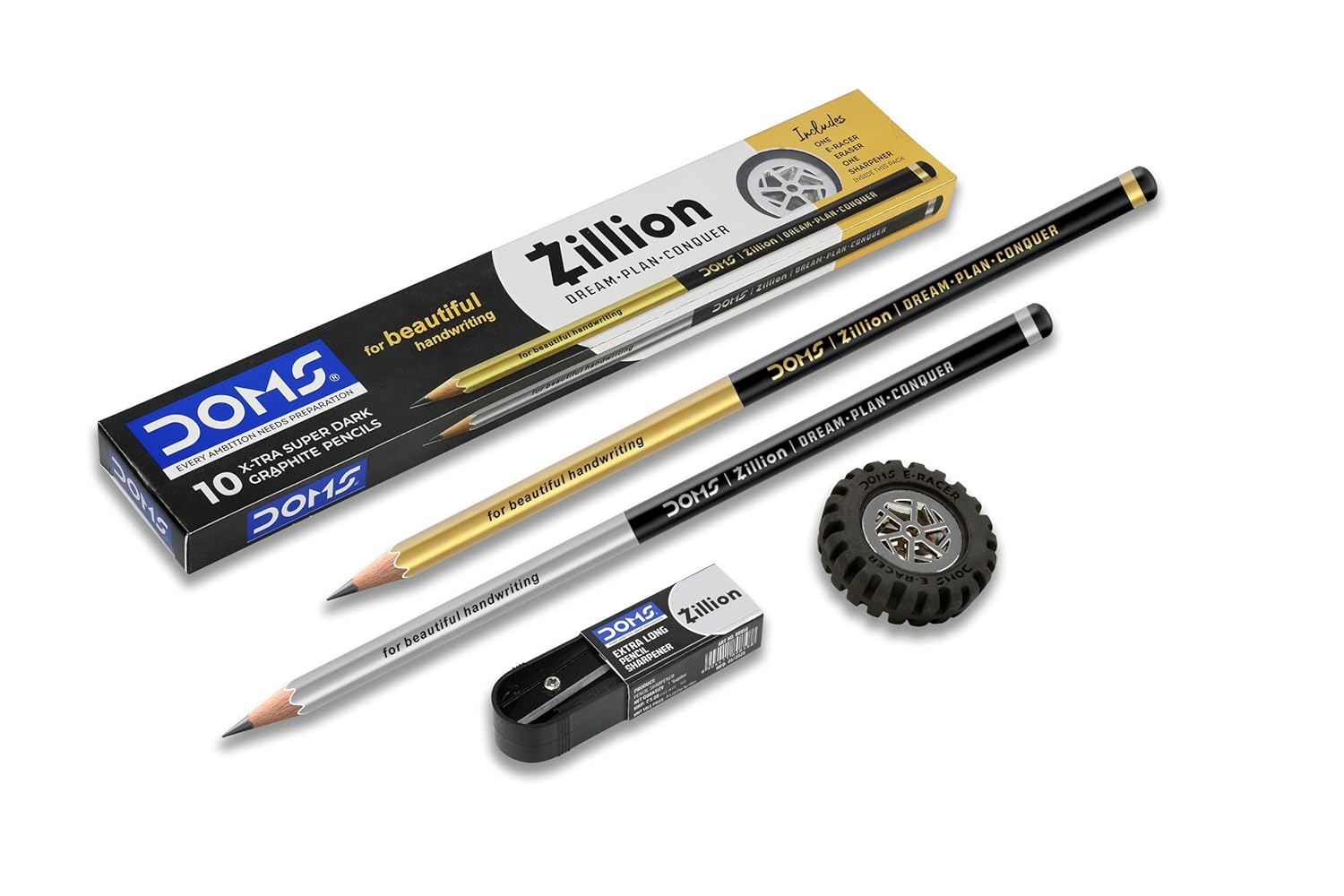 Doms ZILLION Super Dark Pencils | 10 Pc Pencil Pack (E-Racer